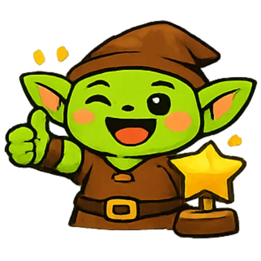 Happy goblin celebrating